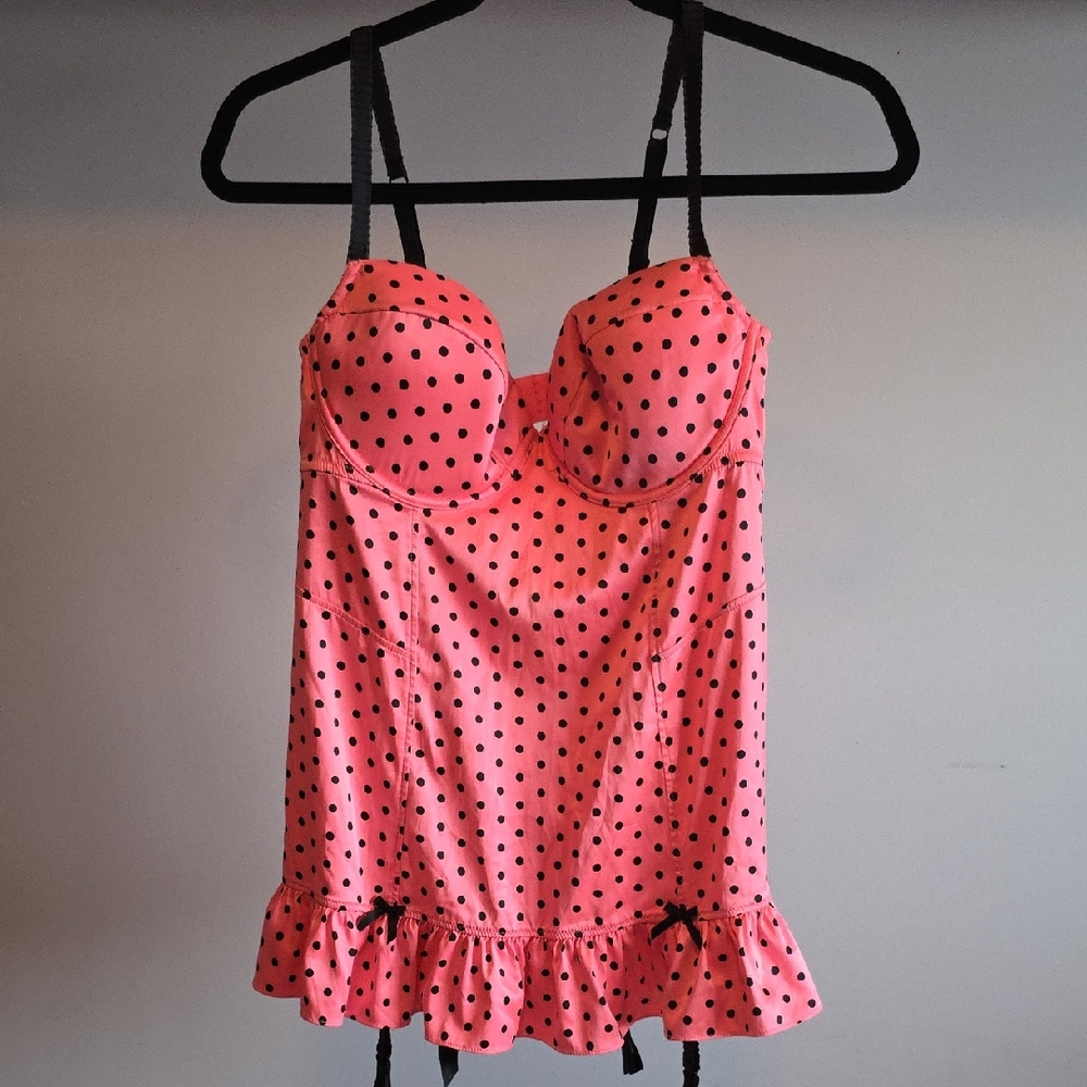 La SENZA Pink and Black Polka Dot Bustier